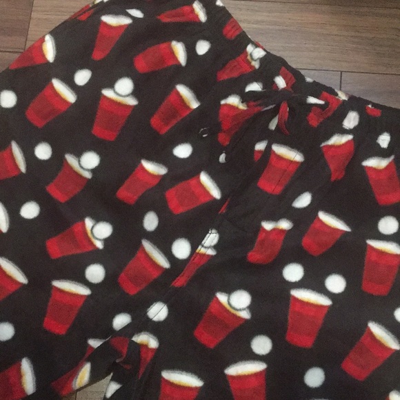 BOTTOMS OUT Men’s Beer Pong Soft & Comfy Fleece Lounge PJ Bottom Pants - Picture 5 of 8